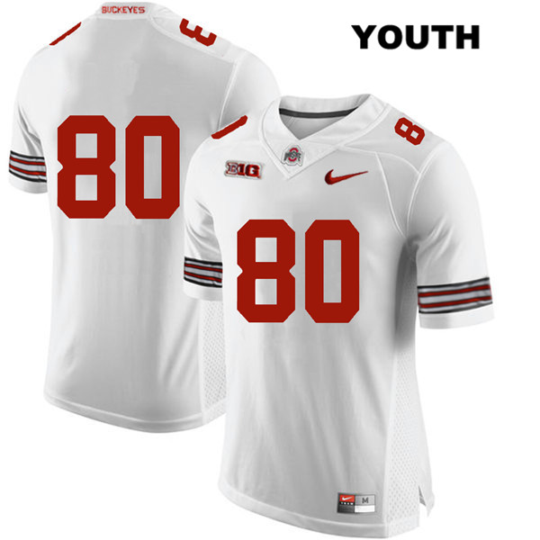 Ohio State Buckeyes Youth C.J. Saunders #80 White Authentic Nike No Name College NCAA Stitched Football Jersey XV19Q76KF